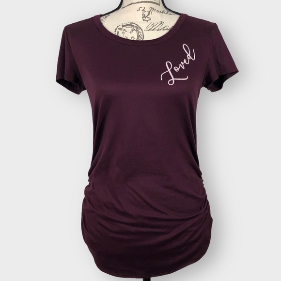 Violet & Ruby, “Loved“ Graphic, Ruched Sides Tee - Picture 10 of 13